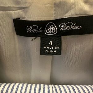 Brooks Brothers Navy and White Striped Blazer